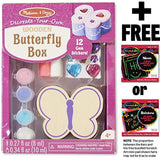 Melissa & Doug Wooden Butterfly Box Decorate-Your-Own Kit & 1 Scratch Art Mini-Pad Bundle (08853)