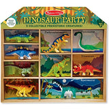 Melissa & Doug Dinosaur Party 9-Piece Mini-Figure Play Set + Free Scratch Art Mini-Pad Bundle [26666]