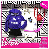 Barbie Storytelling Fashion Pack of Doll Clothes Inspired by Puma: Hoodie, Shorts and 6 Accessories Dolls, Gift for 3 to 8 Year Olds