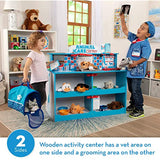 Melissa & Doug Animal Care Veterinarian & Groomer Wooden Activity Center (Best for 3, 4, 5 Year Olds and Up) & Veterinarian Role-Play Costume Set, Pretend Play, 17.5” H x 24” W x 0.75” L