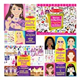 Melissa & Doug Sticker Pads Set: Jewelry and Nails, Dress-Up, Make-a-Face, Favorite Themes - 1225+ Stickers