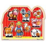 Melissa & Doug Farm 'Jumbo Knob' Puzzle & 1 Scratch Art Mini-Pad Bundle (03391)