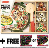 Melissa & Doug Pizza Party Wooden Play Set & 1 Scratch Art Mini-Pad Bundle