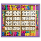 Melissa & Doug Deluxe Wooden Stringing Beads (200+ Beads) + Free Scratch Art Mini-Pad Bundle [37747]