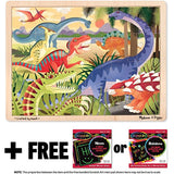 Melissa & Doug Dinosaur: 24-Piece Jigsaw Puzzle + Free Scratch Art Mini-Pad Bundle [90667]