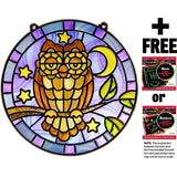 Melissa & Doug Owl: Stained Glass Made Easy Series & 1 Scratch Art Mini-Pad Bundle (09296)