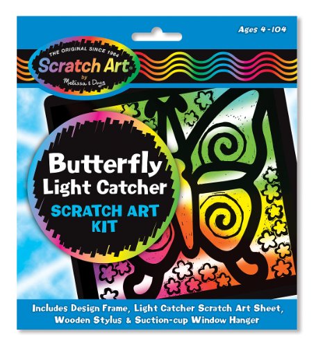 Melissa & Doug Butterfly Light Catcher Scratch Art Kit