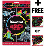 Melissa & Doug Dinosaur: Scratch Art Draw & Learn Boards & 1 Scratch Art Mini-Pad Bundle (05917)