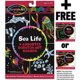 Melissa & Doug Sea Life: Assorted Scratch Art Boards & 1 Scratch Art Mini-Pad Bundle (05918)