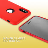 iPhone X Case Liquid Silicone Gel Rubber Case with Soft Microfiber Cloth Lining Cushion for Apple iPhone X (red)