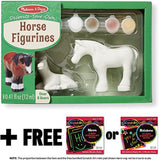 Melissa & Doug Horses Figurines: Decorate-Your-Own Kit & 1 Scratch Art Mini-Pad Bundle (08867)