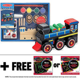 Melissa & Doug Wooden Train Decorate-Your-Own Kit + FREE Scratch Art Mini-Pad Bundle [45766]