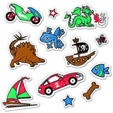 Blue Color-Your-Own Sticker Pad: On-the-Go Series + FREE Melissa & Doug Scratch Art Mini-Pad Bundle (91305)