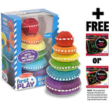 Melissa & Doug Soft Rainbow Stacker: First Play Series & 1 Scratch Art Mini-Pad Bundle (03066)