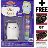 Melissa & Doug DYO Owl Bank: Decorate-Your-Own Kit & 1 Scratch Art Mini-Pad Bundle (09538)