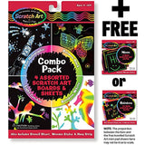 Melissa & Doug Combo Pack (Silver Holographic, Rainbow Black, Rainbow White, Light Catcher): Scratch Art 4-Sheet Pack & 1 Scratch Art Mini-Pad Bundle (05804)
