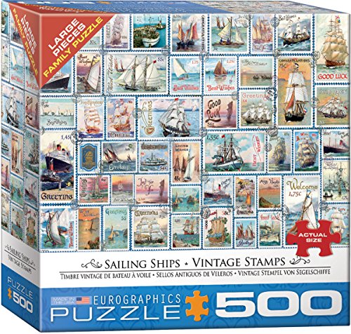 EuroGraphics (EURHR Sailing Ships Vintage Stamps 500Piece Puzzle 500Piece Jigsaw Puzzle
