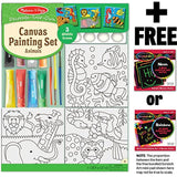 Melissa & Doug Animals: Canvas Coloring Set + Free Scratch Art Mini-Pad Bundle [94481]