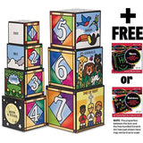 Melissa & Doug Days of Creation Stacking and Nesting Blocks Set + Free Scratch Art Mini-Pad Bundle [27779]