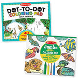 Melissa & Doug Animal Coloring Pad 2 Pack - ABC-123 Dot-to-Dot, Jumbo Pad, 14 x 11 Each, Multicolor