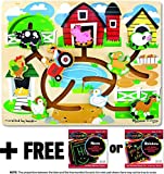 Farm Maze 24-Piece Wooden Puzzle + FREE Melissa & Doug Scratch Art Mini-Pad Bundle [3038]