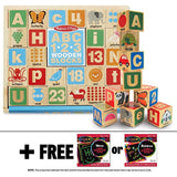 Melissa & Doug ABC & 123 Wooden Blocks & 1 Scratch Art Mini-Pad Bundle (02253)