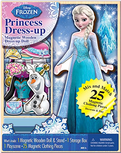 Bendon 06700 Disney Frozen Elsa 25-Piece Wooden Magnetic Doll Dress-Up Kit