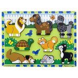 Melissa & Doug Pets Themed Chunky Puzzle + Free Scratch Art Mini-Pad Bundle [37242]