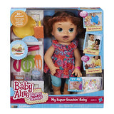 Baby Alive Super Snacks Snackin Sara Brunette, Dress color may vary