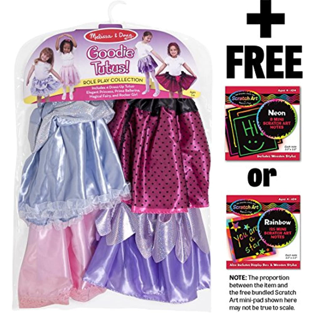 Melissa & Doug Goodie Tutus Role Play Costume Scratch Art Mini-Pad Bundle [85465]