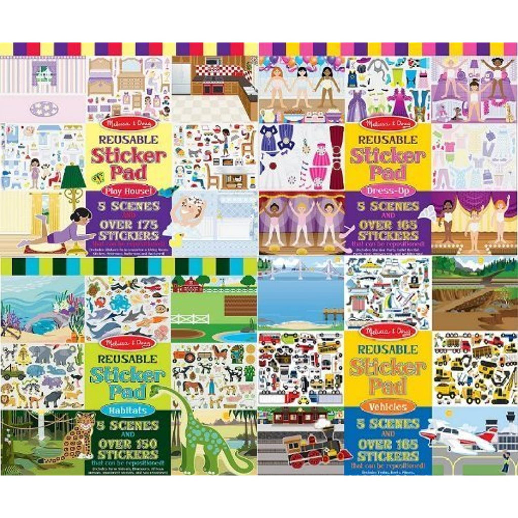 Melissa & Doug Reusable Sticker Pad Bundle (Pack of 4)