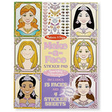 Melissa & Doug - The Ultimate Princess Bundle - Includes Make - a - face Pricess kit, Princess & Fairy Jumbo coloring pad, Princess Puffy Sticker Playset, and Water Wow! Fairy Tale