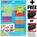Melissa & Doug Booster Glitter Pack: Mess Free Glitter Series & 1 Scratch Art Mini-Pad Bundle (09502)