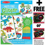 Melissa & Doug Adventure Foam Stickers - Mess Free Glitter Series & 1 Scratch Art Mini-Pad Bundle (09501)