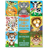 Melissa & Doug Crazy Animals: Make-a-Face Sticker Pad + Free Scratch Art Mini-Pad Bundle [86059]