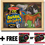 Melissa & Doug Animal Wooden 20 Magnets-in-a-Box Gift Set & 1 Scratch Art Mini-Pad Bundle