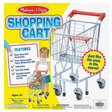 Melissa & Doug Bundle Includes 2 Items Toy Shopping Cart with Sturdy Metal Frame and Melissa amp; Doug Fresh Mart Grocery Store Food and Role Play Set 70+ Pcs Toy