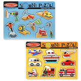Melissa & Doug Sound Puzzle - Construction Tools and Vehicles