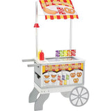 Melissa & Doug Wooden Snacks and Sweets Food Cart - 40+ Play Food pc, Reversible Awning
