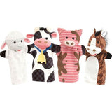 Melissa & Doug Farm Friends Hand Puppets (Set of 4) - Cow, Horse, Sheep, and Pig