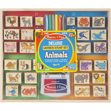 Melissa & Doug Deluxe Wooden Stamp Set: Animals - 30 Stamps, 6 Markers, 2 Stamp Pads