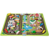 Melissa & Doug Deluxe Activity Road Rug Play Set with 49pc Wooden Vehicles and Play