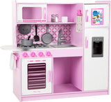 Melissa & Doug Wooden Chef's Pretend Play Toy Kitchen With Ice Cube Dispenser - Cupcake Pink/White