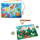 Melissa & Doug Magnetic Wooden Puzzle Game Set: Fishing and Bug Catching