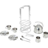 Melissa & Doug® Stainless Steel Tea Set and Storage Stand, 11 Pieces