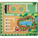 Melissa & Doug Round the Ranch Horse Activity Rug (39 x 36 inches) With 4 Play Horses and Folding Fence