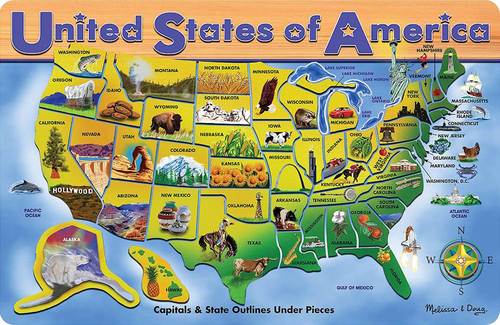 Melissa and Doug Kids Toy, U.s.a. Map Puzzle