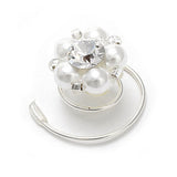 Bridal Hair Spirals in Pearl and Crystal - White - Clear - 640H-W-CR-S