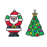 Melissa & Doug Stained Glass Made Easy Craft Kit - Santa and Tree Ornaments