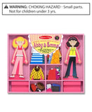 Melissa & Doug Abby and Emma Deluxe Magnetic Wooden Dress-Up Dolls Play Set (55+pc)